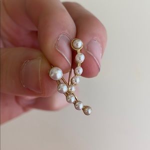 Gold and pearl earrings NEVER WORN